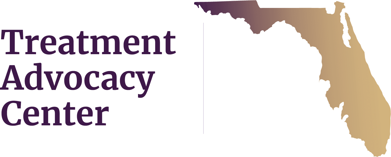 State of Florida next to Treatment Advocacy Center text, symbolizing local severe mental illness data, laws, and resources