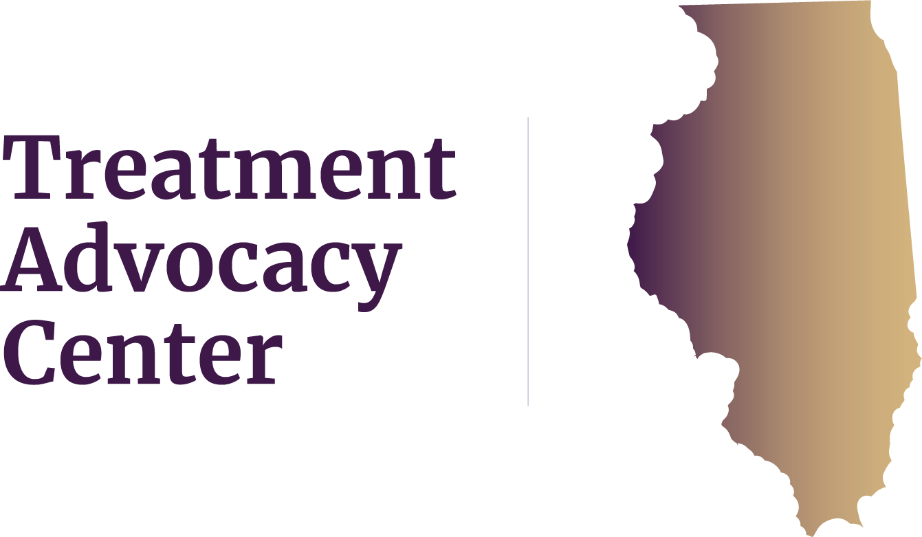 State of Illinois next to Treatment Advocacy Center text, symbolizing local severe mental illness data, laws, and resources