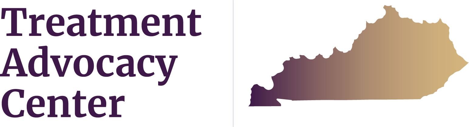 State of Kentucky next to Treatment Advocacy Center text, symbolizing local severe mental illness data, laws, and resources