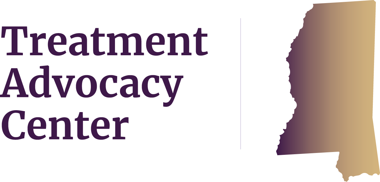 State of Mississippi next to Treatment Advocacy Center text, symbolizing local severe mental illness data, laws, and resources