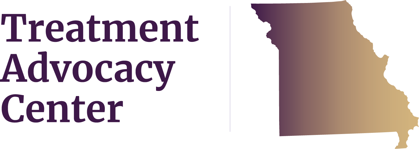 State of Missouri next to Treatment Advocacy Center text, symbolizing local severe mental illness data, laws, and resources