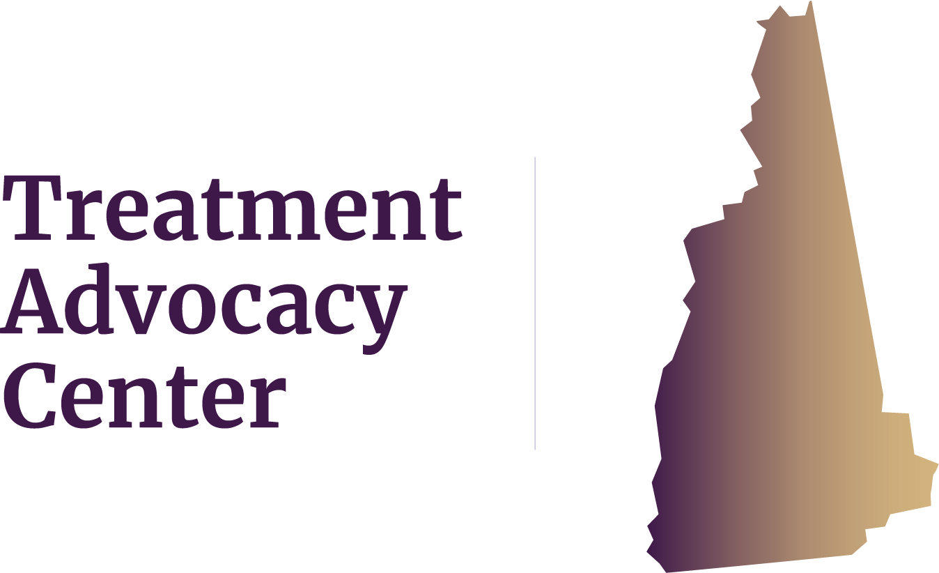 State of New Hampshire next to Treatment Advocacy Center text, symbolizing local severe mental illness data, laws, and resources
