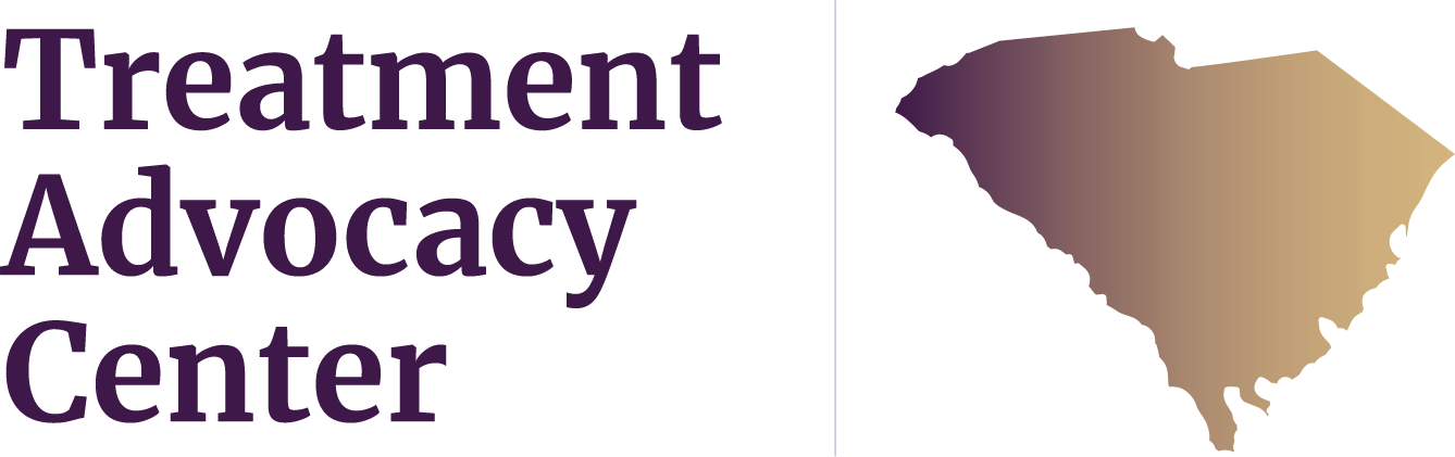 State of South Carolina next to Treatment Advocacy Center text, symbolizing local severe mental illness data, laws, and resources