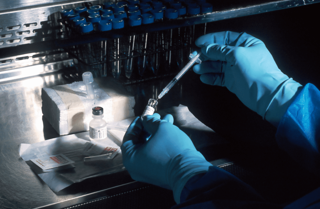 laboratory test with test tubes