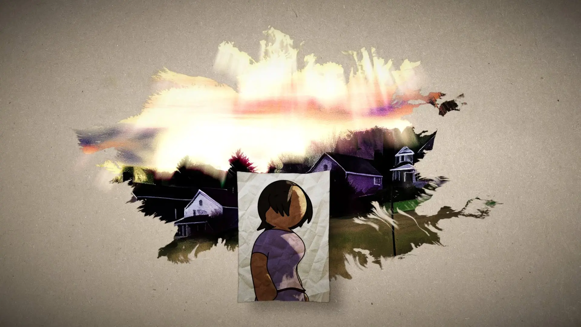 An animated character in front of a painted community AOT program