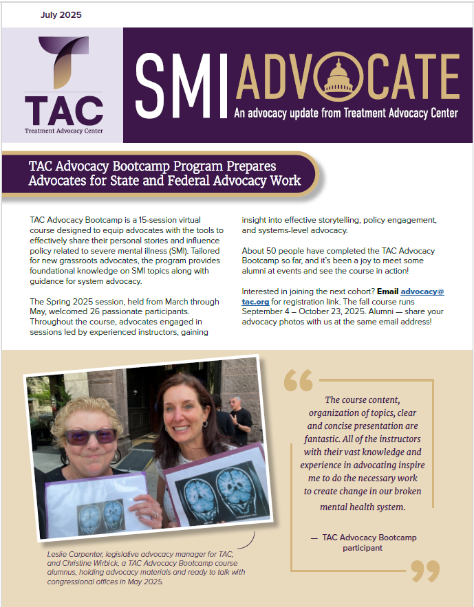 An image of the front page of SMI Advocate.