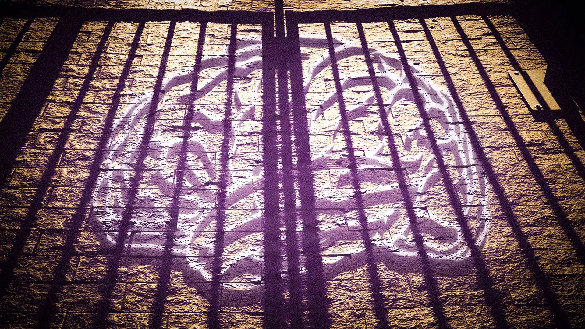 An icon of a brain behind the shadows of jail cell bars.