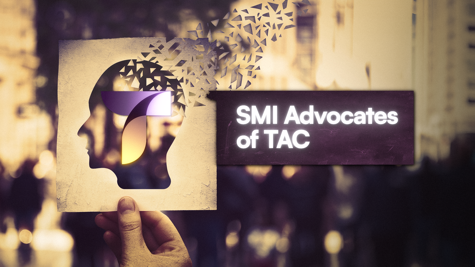 SMI Advocates of TAC written next to a paper head containing TAC's T shaped logo